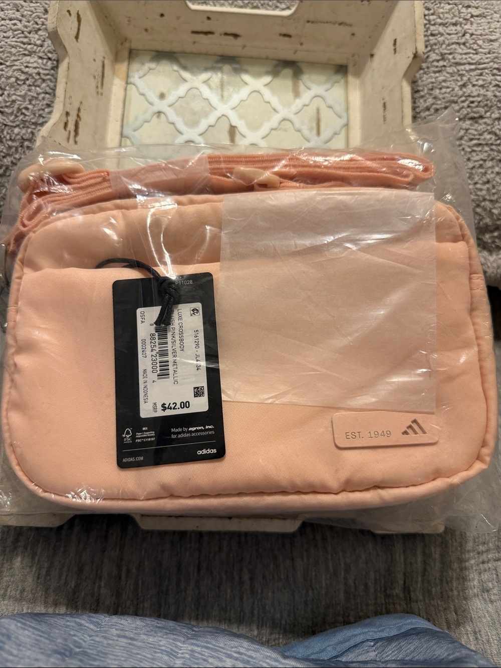 adidas Peach Crossbody Bag - Light Peach Shoulder Pouch